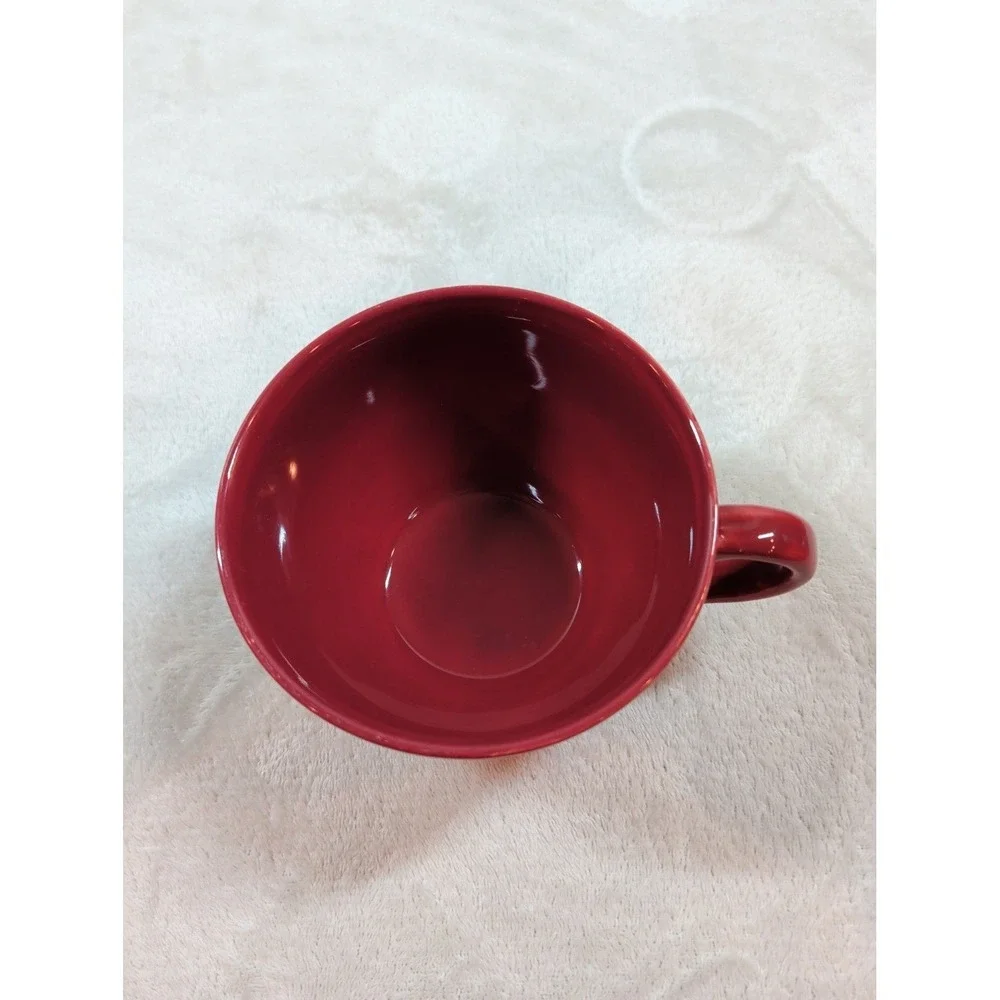 Pier 1 Rattan Weave Red Earthenware Coffee Mugs‎ Set of 2 Burgundy Basketweave
